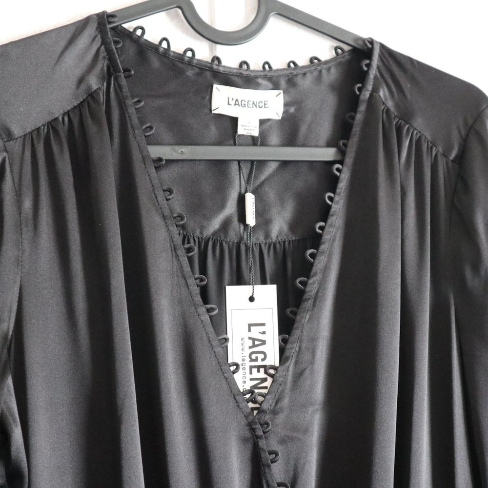 L'AGENECE Silk LS V-Neck Romper - Picture 3 of 9